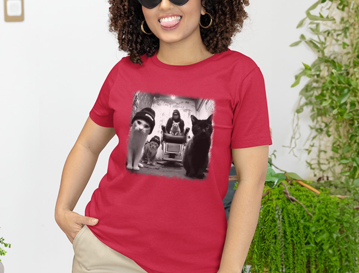 Cat Barbershop Feline Gang Urban Street Cat Life Funny Grooming Tee