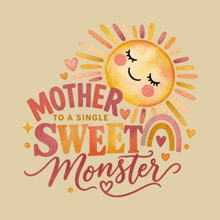 Mother Sweet Monster Boho Sun Cute Mama Shirt Retro Sun Mom Gift