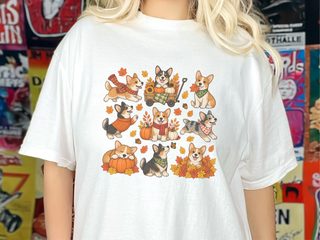 Autumn Corgi Dog Activities doodle dog shirt - photo 4