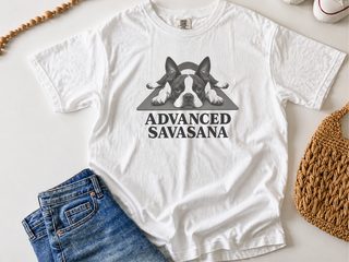 Boston Terrier Advanced Savasana doodle dog shirt - photo 2