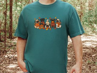 Autumn Pugs Fall Activities doodle dog shirt - photo 8