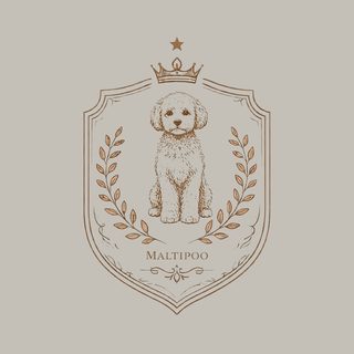 Maltipoo Royal Crest Dog Lover Tee - Crown Shield Line Art Gift