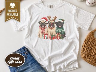 Christmas Pugs Holiday Trio doodle dog shirt - photo 1