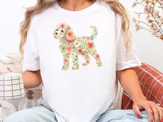 Cavapoo Floral Silhouette doodle dog shirt - photo 7
