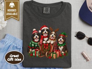 Bernedoodles Christmas Sleigh Group doodle dog shirt - photo 1
