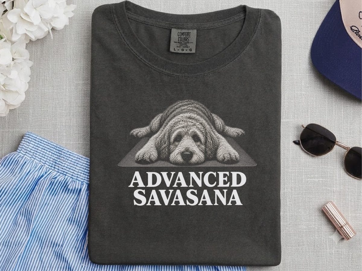 Labradoodle Advanced Savasana Yoga Dog Lover Shirt Funny Fitness Tee