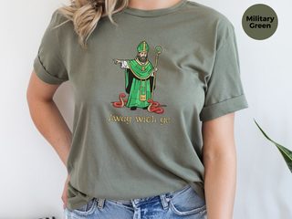 Away with ye St. Patrick Kicking Out Snakes funny shirt - photo 8
