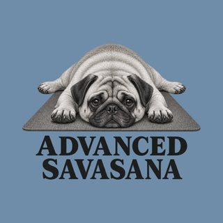 Pug Advanced Savasana Yoga Graphic Tee - Funny Pug Yoga Shirt