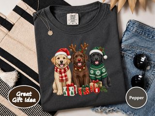 Three Labrador Christmas Dogs doodle dog shirt - photo 2