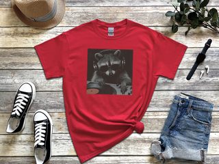 Raccoon Djing funny shirt - photo 2