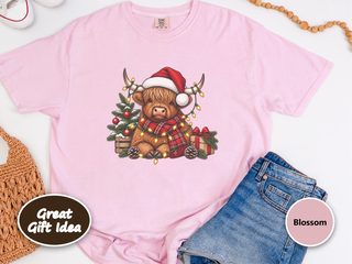 Highland Cow Christmas Lights Scarf doodle dog shirt - photo 3
