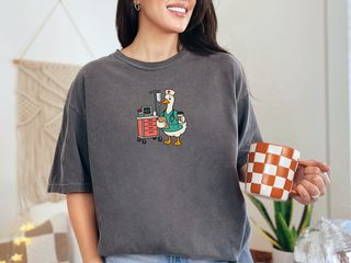 Tired Nurse Duck Medical Cart funny shirt - photo 4