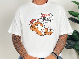 Zero Holiday Stress Cat funny shirt - photo 1