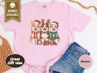 Christmas Corgis Holiday Trio doodle dog shirt - photo 5