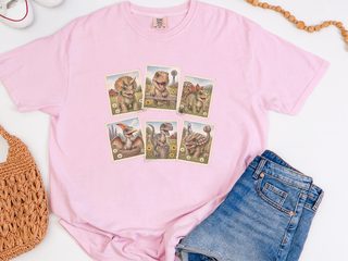 Vintage Dinosaur Stamp Collage funny shirt - photo 5