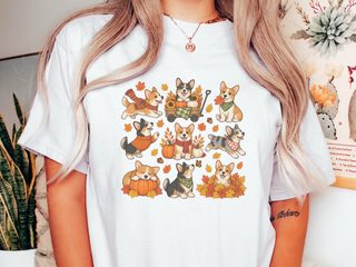 Autumn Corgi Dog Activities doodle dog shirt - photo 1