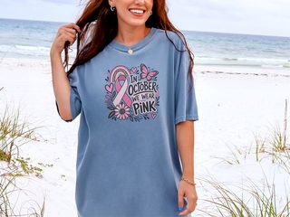 Pink Ribbon Butterfly Boho Rainbow funny shirt - photo 7