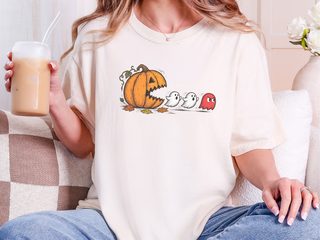 Pumpkin Eating Ghost funny shirt - photo 8