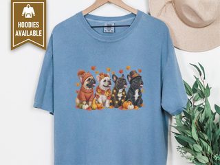 Autumn French Bulldogs Group doodle dog shirt - photo 8