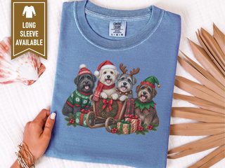 Schnoodle Christmas Sleigh Dogs doodle dog shirt - photo 6