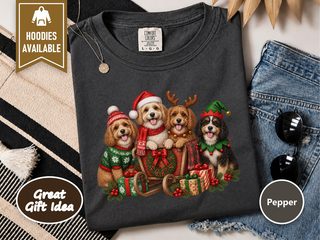 Christmas Cavapoo Sleigh Crew doodle dog shirt - photo 3