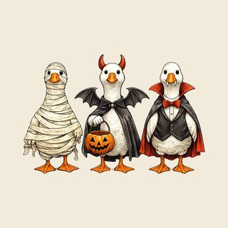 Halloween Costume Geese Trio Comfort Colors Spooky Goose Shirt