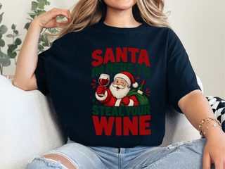 Winking Santa Wine Lover funny shirt - photo 4