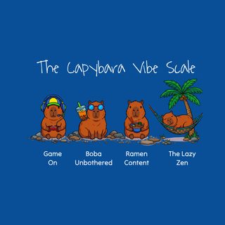 Capybara Vibe Scale Gamer Boba Ramen Relaxing Gaming T-Shirt