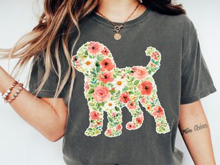 Comfort Colors Golden Doodle Floral Silhouette doodle dog shirt - photo 1