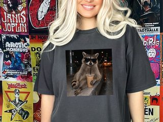 Cool Raccoon Iced Coffee funny shirt - photo 4