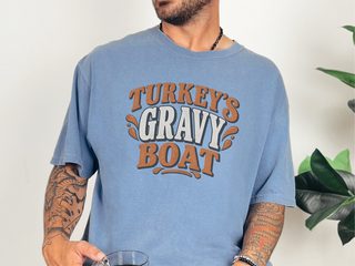 Turkeys Gravy Boat Retro Typography funny shirt - photo 3