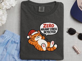 Zero Holiday Stress Cat funny shirt - photo 5