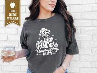Christmas Goldendoodle Unwrapping Duty doodle dog shirt - photo 6