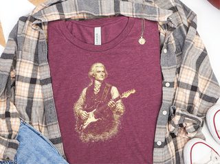 Thomas Jefferson Electric Guitar Vintage Portrait funny shirt - photo 6