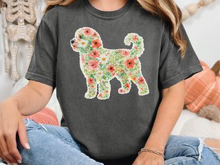 Comfort Colors Australian Doodle Floral Silhouette doodle dog shirt - photo 3