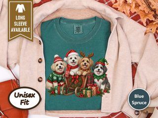 Maltipoo Christmas Sleigh Puppies doodle dog shirt - photo 8
