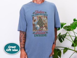 Festive Outside Stressed Inside Decorating funny shirt - photo 6