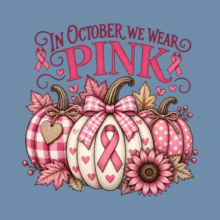 Pink Ribbon Autumn Pumpkins Breast Cancer Awareness Pink Fall Shirt