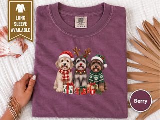 Christmas Schnoodle Dogs Trio doodle dog shirt - photo 4