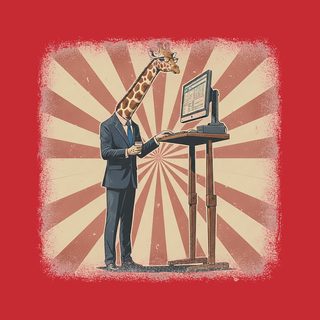 Corporate Giraffe Standing Desk Office Humor Professional Animal Shirt