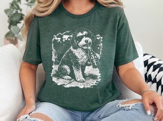 Aussiedoodle Drinking Beer doodle dog shirt - photo 3