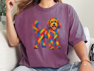 Colorful Rainbow Labradoodle Dog doodle dog shirt - photo 5