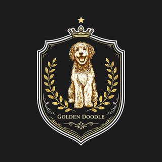 Comfort Colors Golden Doodle Crest Vintage Laurel Wreath Dog Tee