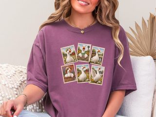 Vintage Goose Postage Stamps Collage funny shirt - photo 5