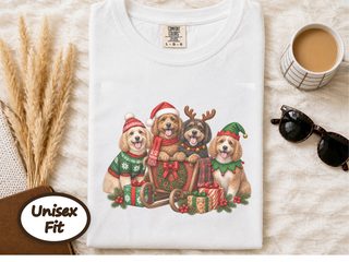 Christmas Cockapoo Holiday Sled doodle dog shirt - photo 1