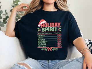 Holiday Spirit Nutrition Label funny shirt - photo 2