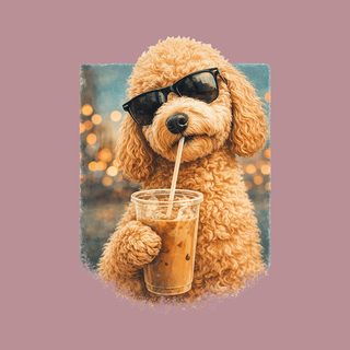 Goldendoodle Iced Coffee Cool Dog Shirt - Cute Animal Lover Gift Idea