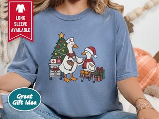 Christmas Nurse Goose Checkup funny shirt - photo 5