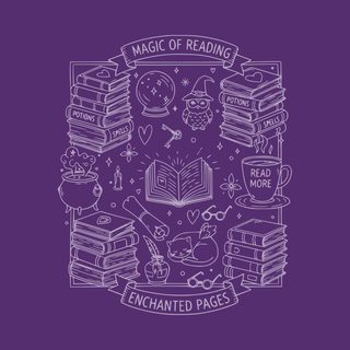 Magic of Reading Mystical Library Enchanted Pages Wizard Aesthetic Art funny shirt