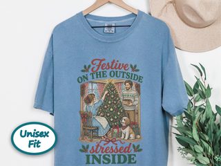 Festive Outside Stressed Inside Decorating funny shirt - photo 7